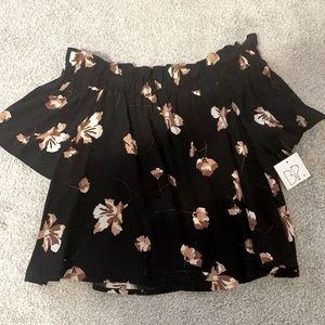 BP Cropped Off the Shoulder Ruffle Top - NWT